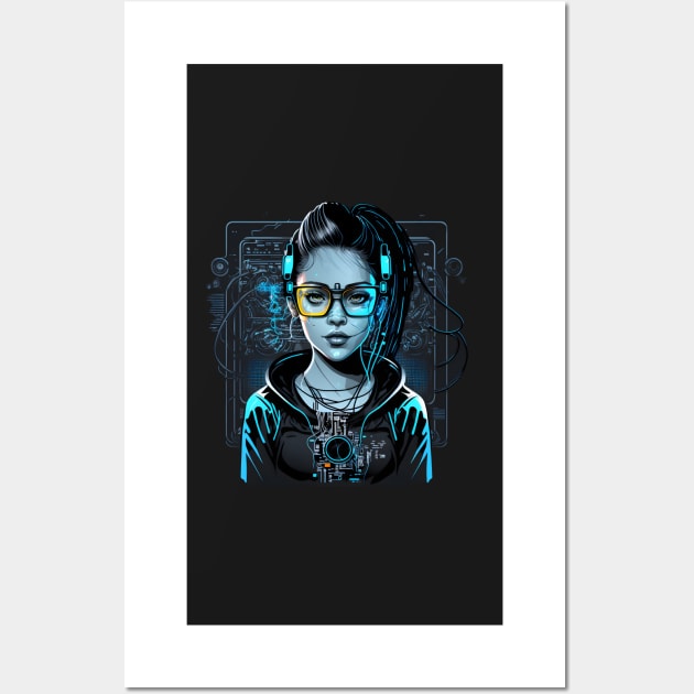 Cyberpunk girl Wall Art by ai1art